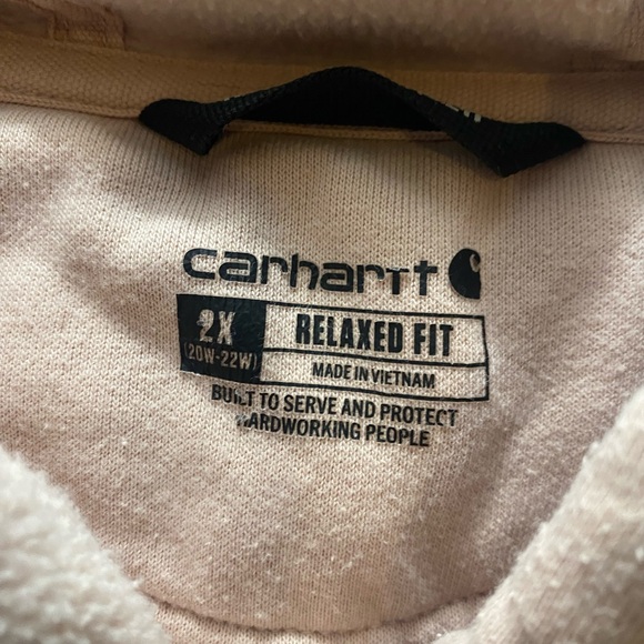 Carhartt Blush Women's 2XL Hoodie with Front Logo Relaxed Rain Defender - Picture 5 of 10